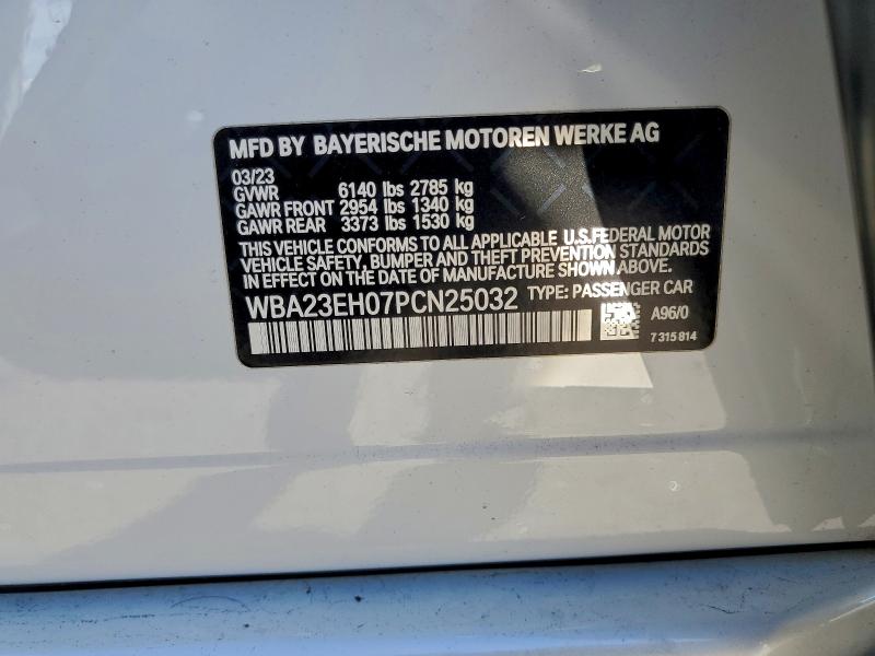 2023 Bmw 740 მანქანა იყიდება აუქციონზე, vin: WBA23EH07PCN25032, აუქციონის ნომერი: 94827695