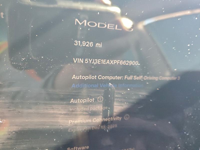94817545 :رقم المزاد ، 5YJ3E1EAXPF662900 vin ، 2023 Tesla Model 3 مزاد بيع