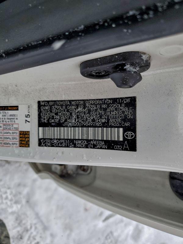 Продаж на аукціоні авто 2009 Toyota Prius, vin: JTDKB20U793497125, номер лоту: 97107325
