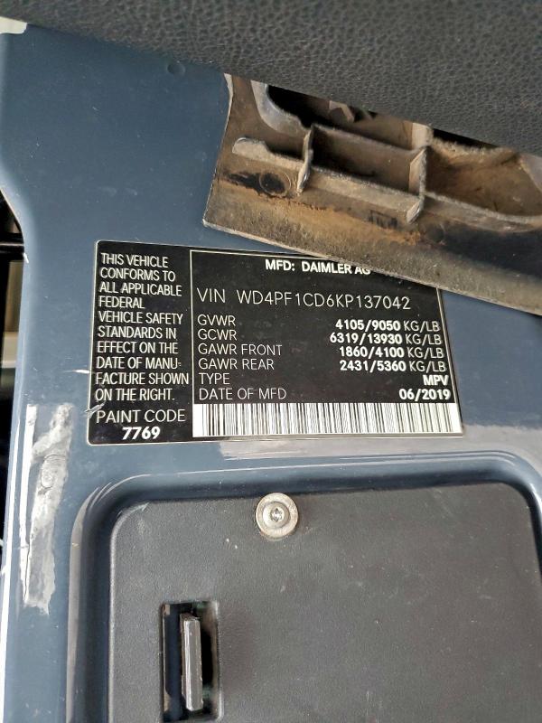 Aukcja sprzedaży 2019 Mercedes-benz Sprinter 2, vin: WD4PF1CD6KP137042, numer aukcji: 98398215