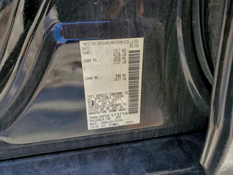 Aukcja sprzedaży 2016 Nissan Altima 2.5, vin: 1N4AL3AP1GC173758, numer aukcji: 95534355