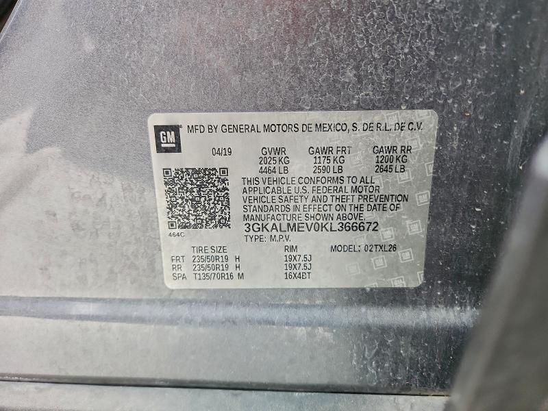 95507565 :رقم المزاد ، 3GKALMEV0KL366672 vin ، 2019 Gmc Terrain مزاد بيع