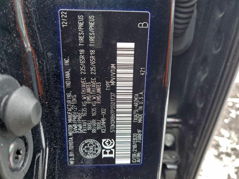 Продажа на аукционе авто 2023 Toyota Highlander, vin: 5TDKDRBH7PS501737, номер лота: 97522505