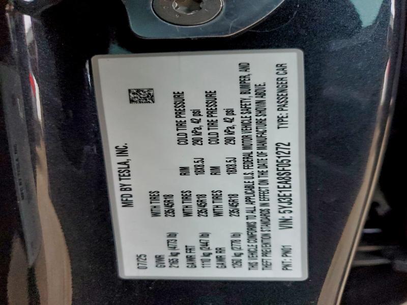 Aukcja sprzedaży 2025 Tesla Model 3, vin: 5YJ3E1EA8SF051272, numer aukcji: 98266835