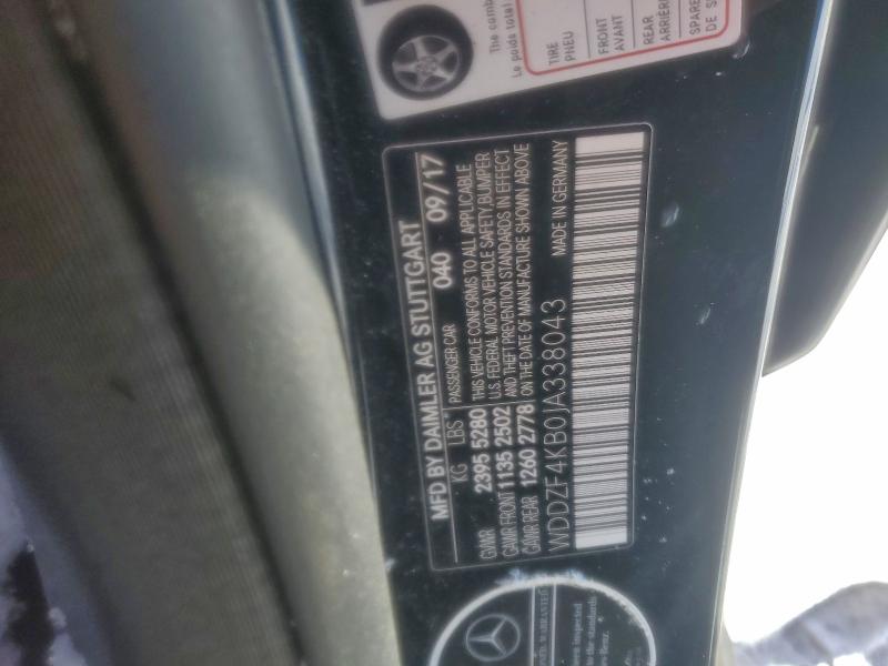 96600045 :رقم المزاد ، WDDZF4KB0JA338043 vin ، 2018 Mercedes-benz E مزاد بيع