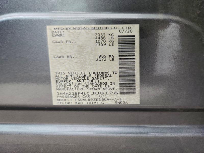 95472515 :رقم المزاد ، 1N4AZ1BP4LC308128 vin ، 2020 Nissan Leaf مزاد بيع