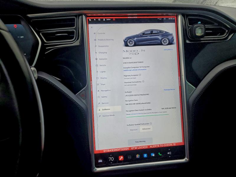 Продаж на аукціоні авто 2016 Tesla Model S, vin: 5YJSA1E28GF133820, номер лоту: 97558975
