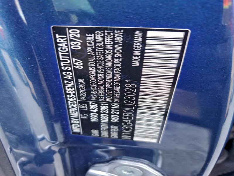 95397385 :رقم المزاد ، W1K3G4EB0LJ230281 vin ، 2020 Mercedes-benz A مزاد بيع
