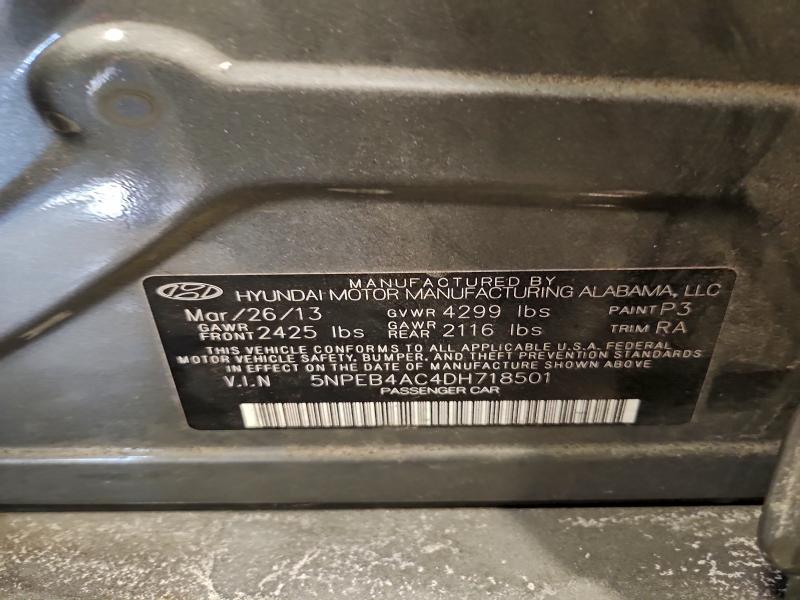 Aukcja sprzedaży 2013 Hyundai Sonata Gls, vin: 5NPEB4AC4DH718501, numer aukcji: 96342275