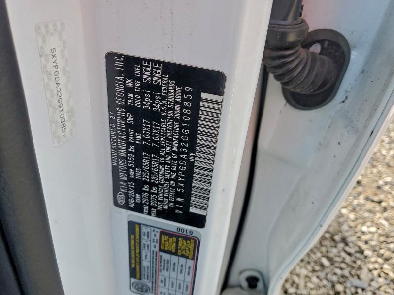 Продаж на аукціоні авто 2016 Kia Sorento, vin: 5XYPGDA32GG108859, номер лоту: 96459195