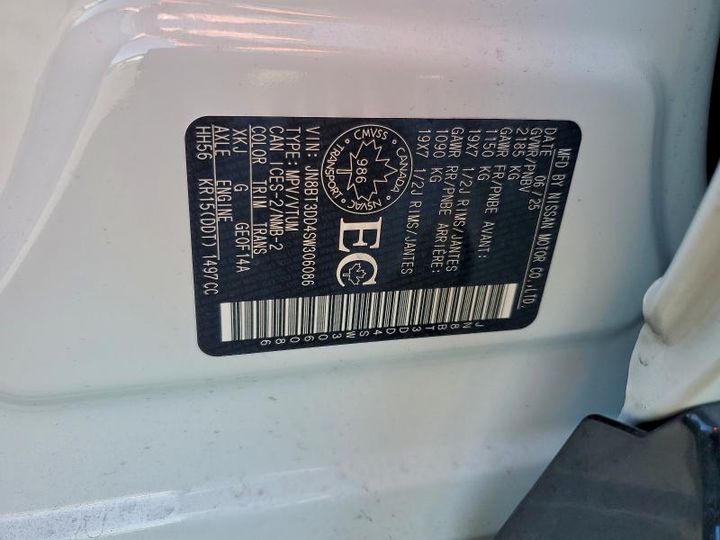 97633135 :رقم المزاد ، JN8BT3DD4SW306086 vin ، 2025 Nissan Rogue مزاد بيع