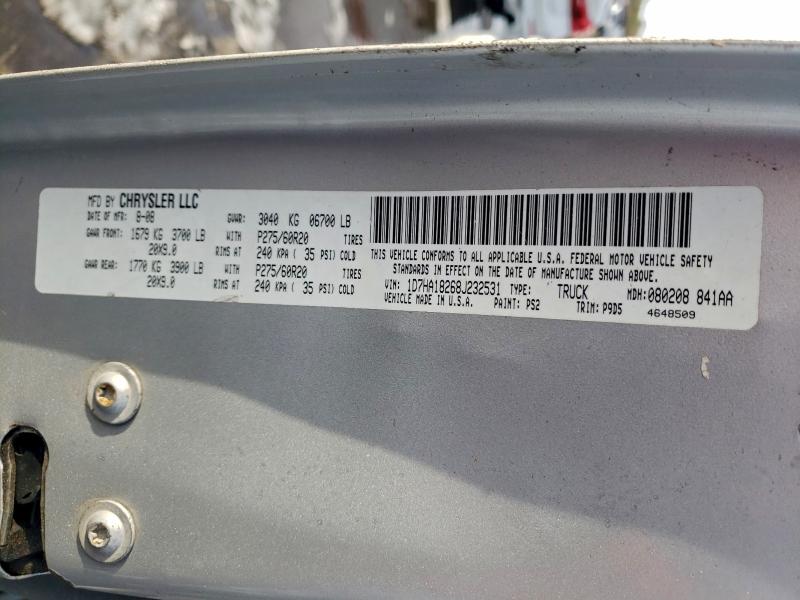 Продажа на аукционе авто 2008 Dodge Ram 1500, vin: 1D7HA18268J232531, номер лота: 97111245
