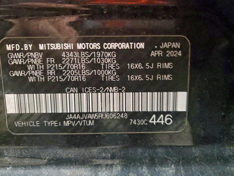 Продажа на аукционе авто 2024 Mitsubishi Rvr, vin: JA4AJVAW5RU606248, номер лота: 95643755