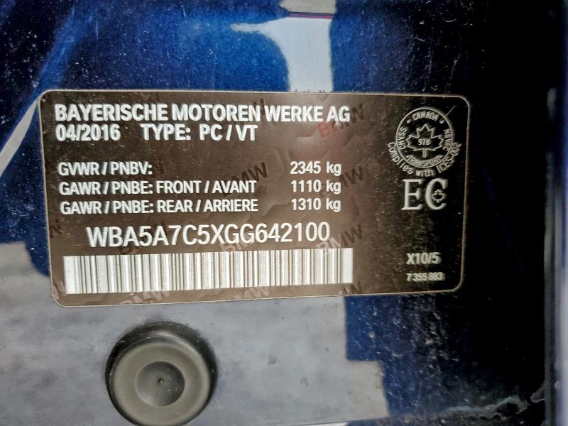 Aukcja sprzedaży 2016 Bmw 528, vin: WBA5A7C5XGG642100, numer aukcji: 97304215