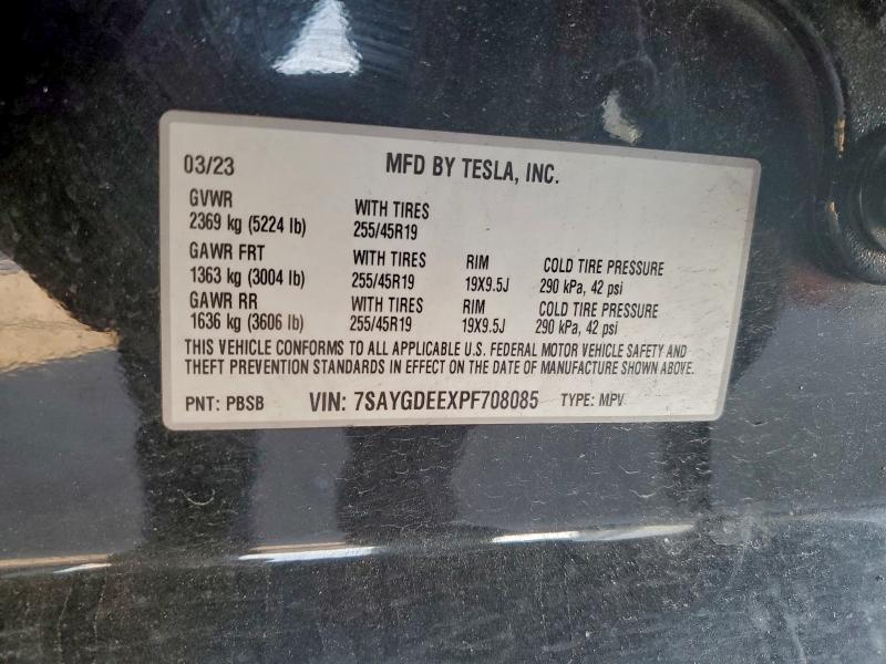 Продаж на аукціоні авто 2023 Tesla Model Y, vin: 7SAYGDEEXPF708085, номер лоту: 97000975