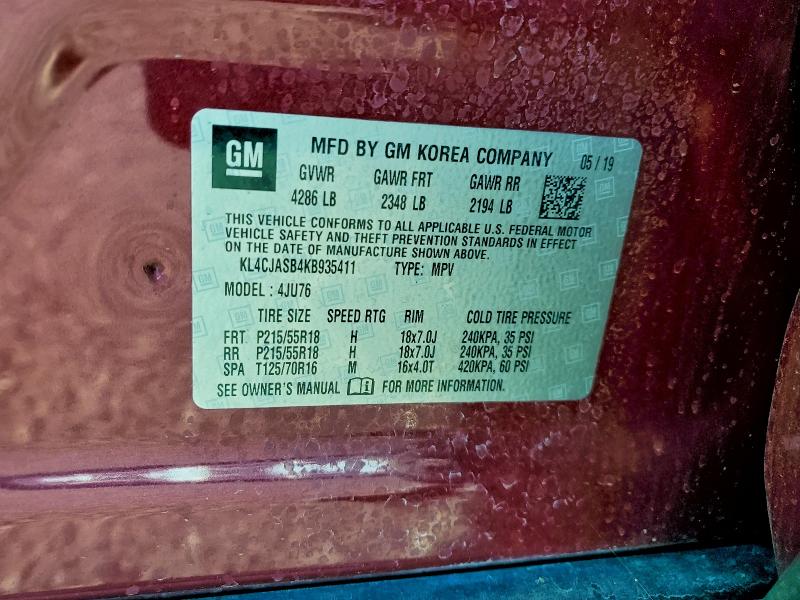 Продаж на аукціоні авто 2019 Buick Encore, vin: KL4CJASB4KB935411, номер лоту: 94259095