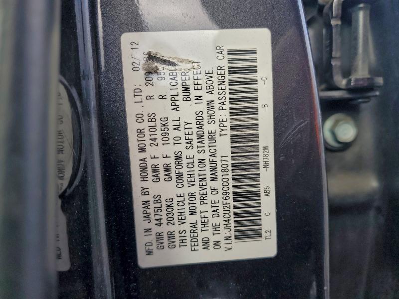 Aukcja sprzedaży 2012 Acura Tsx, vin: JH4CU2F69CC018071, numer aukcji: 96370415
