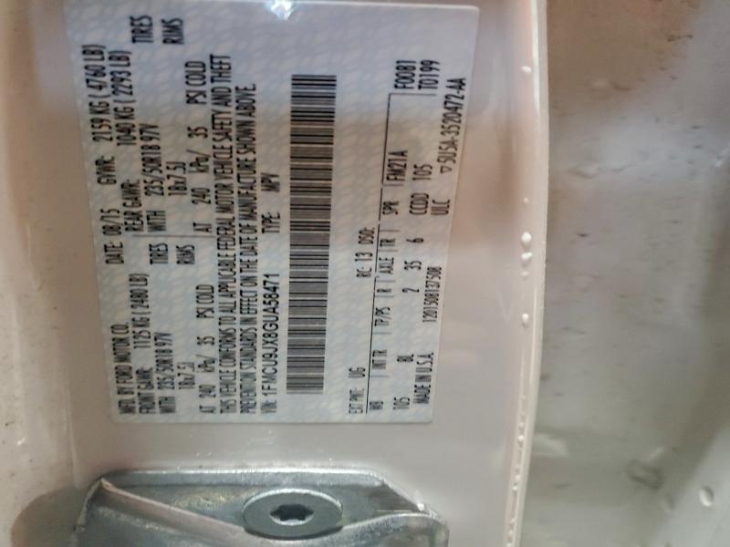 2016 Ford Escape Tit მანქანა იყიდება აუქციონზე, vin: 1FMCU9JX8GUA58471, აუქციონის ნომერი: 98823465