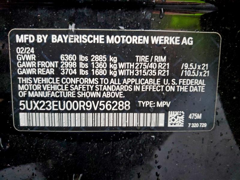 Aukcja sprzedaży 2024 Bmw X5, vin: 5UX23EU00R9V56288, numer aukcji: 95775105