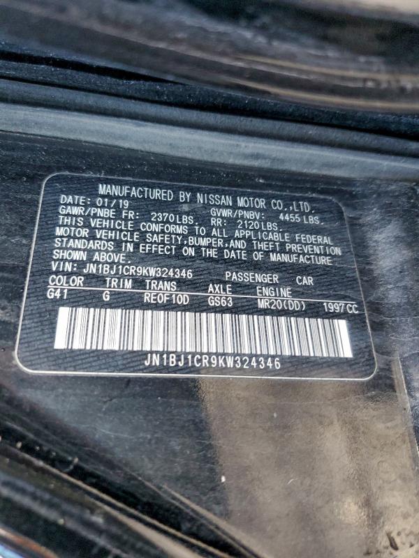 2019 Nissan Rogue Sport მანქანა იყიდება აუქციონზე, vin: JN1BJ1CR9KW324346, აუქციონის ნომერი: 97551985