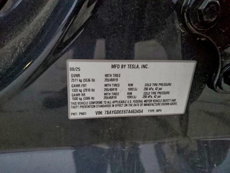Продажа на аукционе авто 2026 Tesla Model Y, vin: 7SAYGDEE6TA463454, номер лота: 96348535
