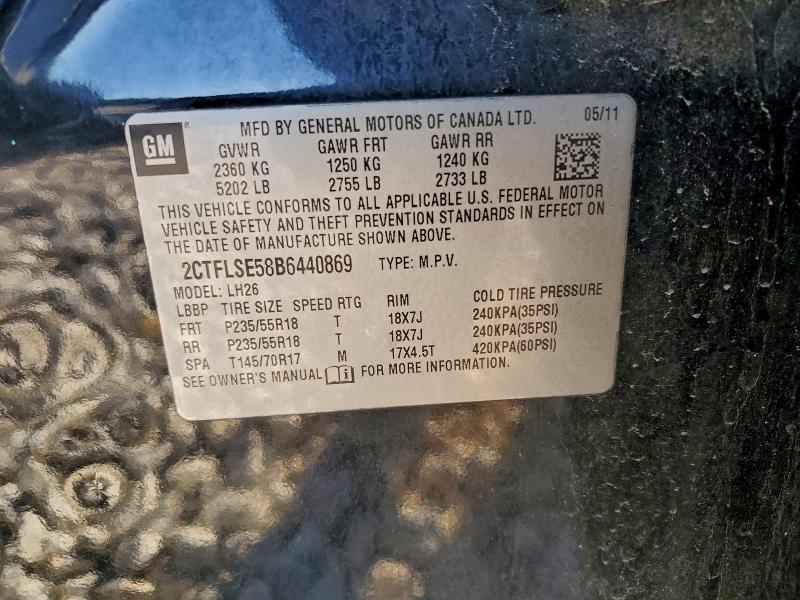 Auction sale of the 2011 Gmc Terrain, vin: 2CTFLSE58B6440869, lot number: 95981175