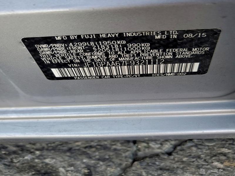 Aukcja sprzedaży 2015 Subaru Impreza, vin: JF1GPAA67F9321112, numer aukcji: 97809455