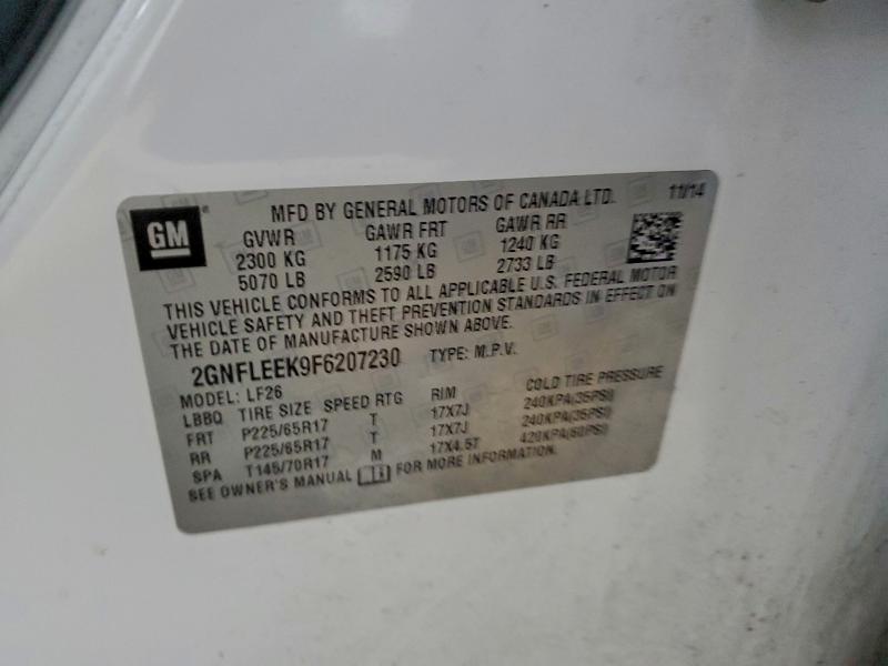 Aukcja sprzedaży 2015 Chevrolet Equinox, vin: 2GNFLEEK9F6207230, numer aukcji: 94783745