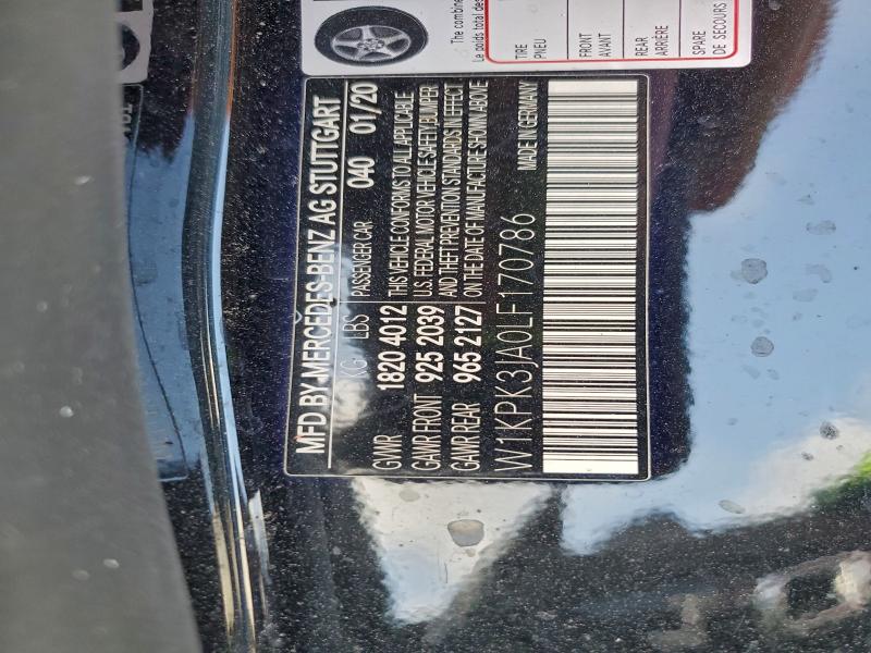 2020 Mercedes-benz Slc 300 მანქანა იყიდება აუქციონზე, vin: W1KPK3JA0LF170786, აუქციონის ნომერი: 98464175