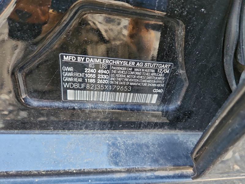 93477335 :رقم المزاد ، WDBUF82J35X179653 vin ، 2005 Mercedes-benz E مزاد بيع