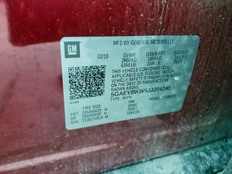 2018 Buick Enclave მანქანა იყიდება აუქციონზე, vin: 5GAEVBKW5JJ204245, აუქციონის ნომერი: 81912755
