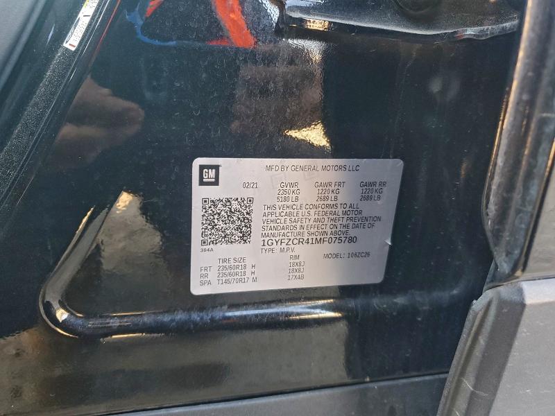 92660425 :رقم المزاد ، 1GYFZCR41MF075780 vin ، 2021 Cadillac Xt4 مزاد بيع