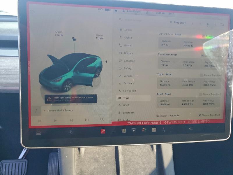 Продажа на аукционе авто 2023 Tesla Model Y, vin: 7SAYGDEE6PF768915, номер лота: 97643365