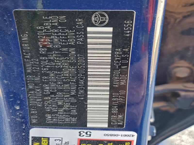 Aukcja sprzedaży 2023 Toyota Camry, vin: 4T1K31AK2PU052007, numer aukcji: 97265255