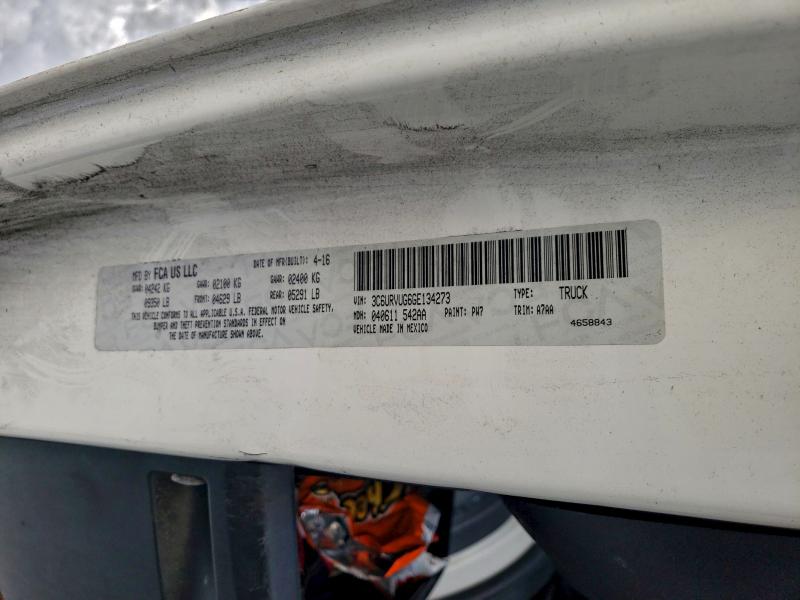 50687756 :رقم المزاد ، 3C6URVUG6GE134273 vin ، 2016 Ram Promaster 3500 مزاد بيع