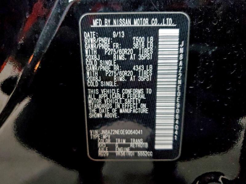 97257975 :رقم المزاد ، JN8AZ2NE0E9064041 vin ، 2014 Infiniti Qx80 مزاد بيع