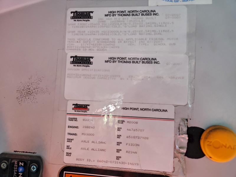 Продаж на аукціоні авто 2008 Thomas School Bus, vin: 1T7YT4E2181106042, номер лоту: 94175205