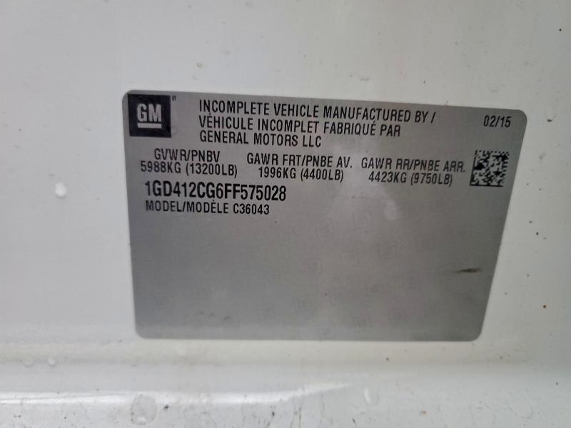 Продажа на аукционе авто 2015 Gmc Sierra, vin: 1GD412CG6FF575028, номер лота: 95761655