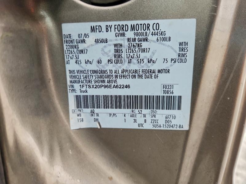Продажа на аукционе авто 2006 Ford F250, vin: 1FTSX20P96EA62246, номер лота: 95474545